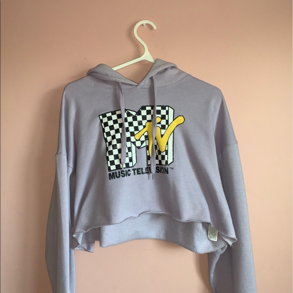 2/$20 Pastel MTV Cropped Hoodie